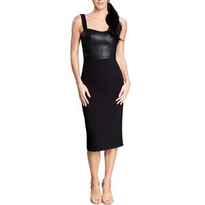 Dress The Population Silvia Sequin Bodycon Midi Dress Black Size XL NWT